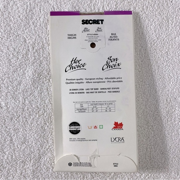 Vintage Secret Thigh Highs With Lace Top Band in Neutral Average NWT - Picture 7 of 7